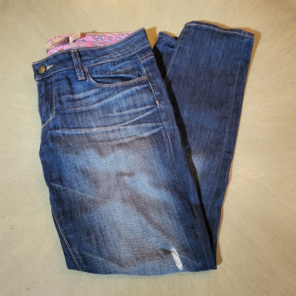 PAIGE Skyline Ankle Distressed Peg Jeans